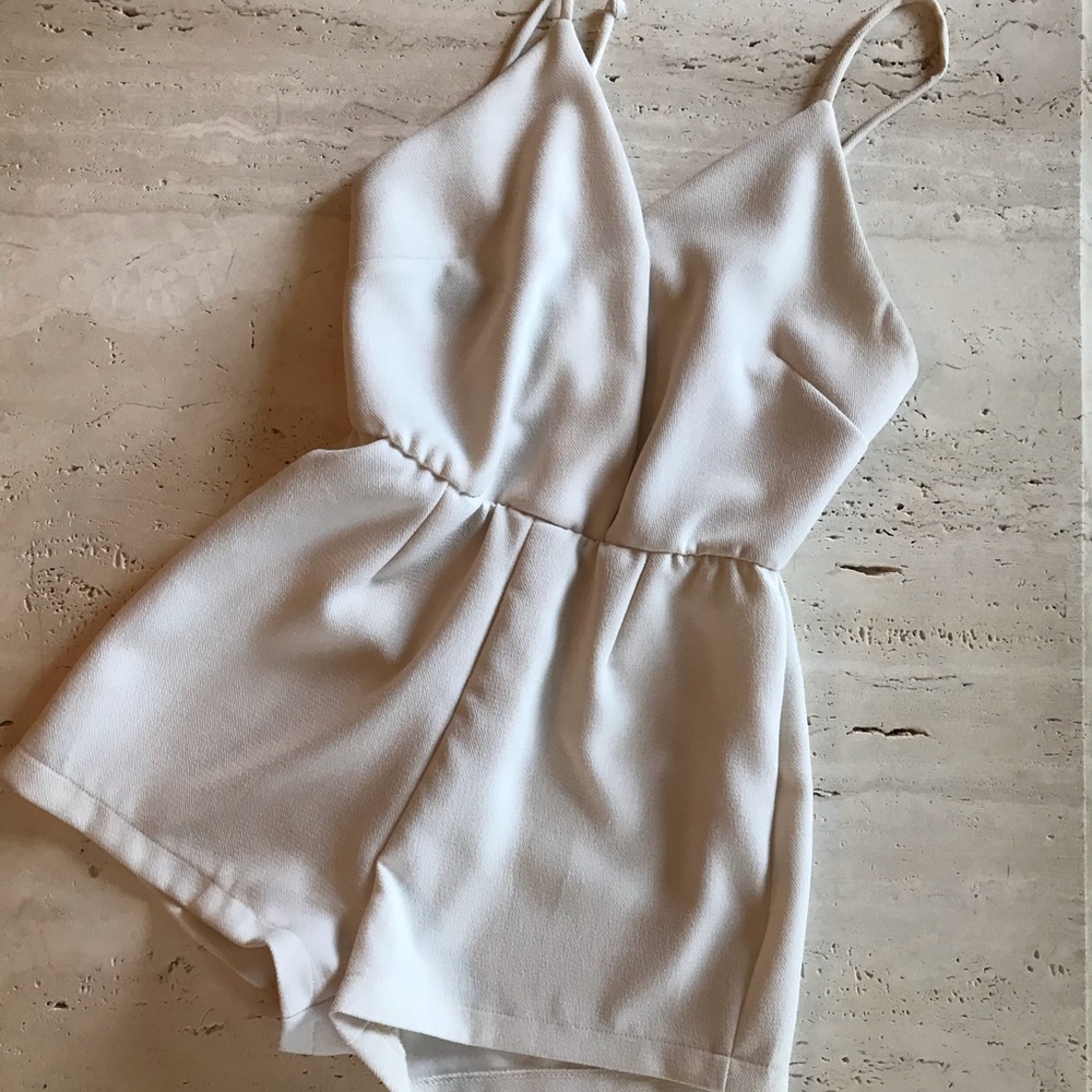 Audrey Cream Adjustable Romper